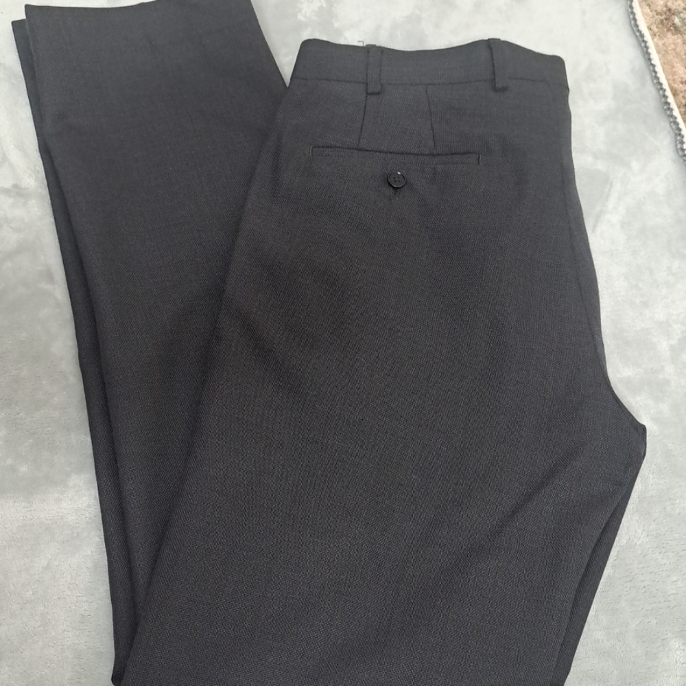 Raymond Men's Dress Pants Office Business Wool Blend Dark Gray Size 34 - Picture 5 of 16